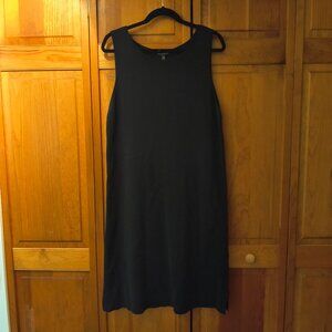 Eileen Fisher Black Knit Tank Sleeveless Silk and Organic Cotton Dress Size L